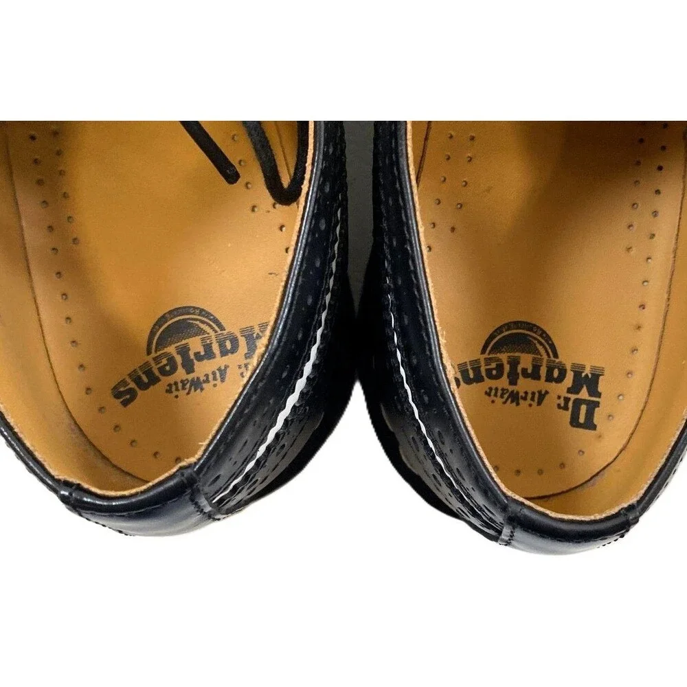 Dr Martens 3989 Brogue Shoes Mens Size 11 Black White Wingtip Oxford